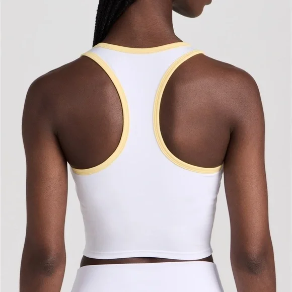 Beach Riot Yara Piped White & Yellow Top - Picture 3 of 7